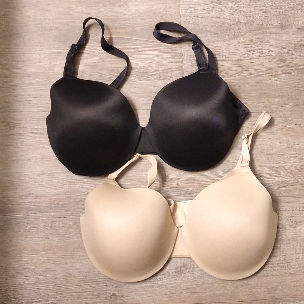 Warner's 38D Bras lot of 2, 38D black bra and 38D nude bra